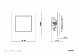 Mechanizm łącznika dwubiegunowego biały