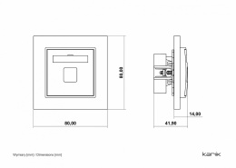 Mechanizm gniazda komputerowego pojedynczego 1xRJ45, kat. 5e, 8-stykowy Czarny mat