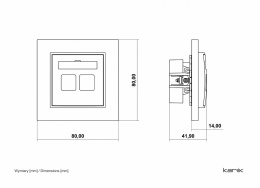 Mechanizm gniazda multimedialnego podwójnego bez modułu (standard Keystone) czarny mat