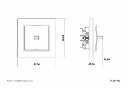 Mechanizm łącznika dwubiegunowego w stylu amerykańskim czarny mat