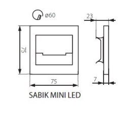 KANLUX OPRAWA LED SCHODOWA 12V SABIK MINI 60mm CW