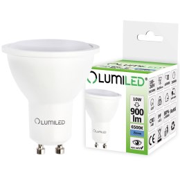 Żarówka LED GU10 10W = 80W 900lm 6500K Zimna 120° LUMILED