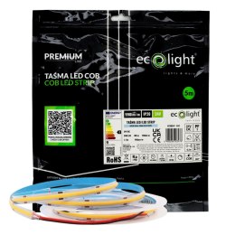 Taśma LED COB 480 9W/m 6000K 990lm/m 24V IP20 5m