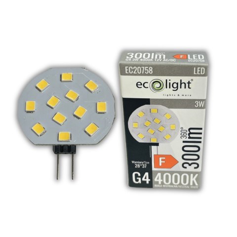 Żarówka LED G4 TALERZYK 3W SMD 4000K Barwa NEUTRALNA 300lm TALERZYK