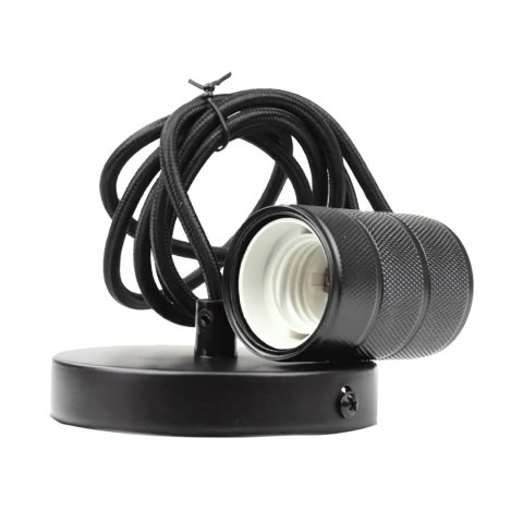 Lampa wisząca Ozdobna oprawa E27 Czerwona miedź przewód czarny Loft