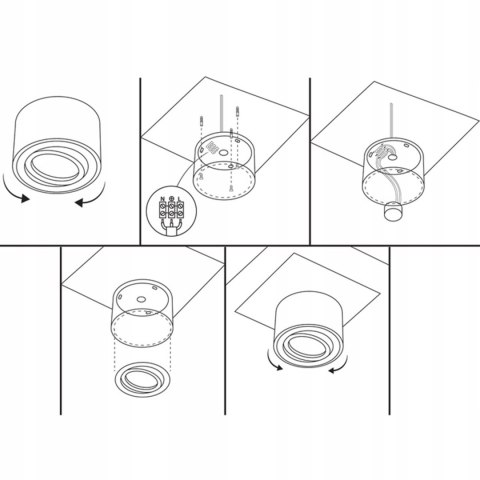 Oprawa Natynkowa HALOGEN Spot Tuba Ruchoma GU10 Okrągła CZARNO-ZŁOTA 115mm