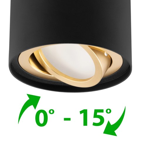Oprawa Natynkowa HALOGEN Spot Tuba Ruchoma GU10 Okrągła CZARNO-ZŁOTA 115mm