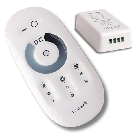 Sterownik z pilotem do taśm LED MONO DOTYKOWY RF 3x4A Ściemniacz 3x48W