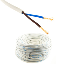 Przewód elektryczny Płaski H03VVH2F OMYp 300V 2x0,75 płaski biały linka 25m