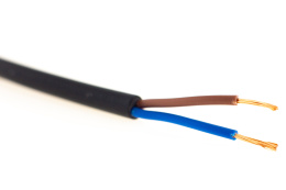 Przewód okrągły elektryczny H03VV OMY 300V 2x0,75 czarny linka 1m