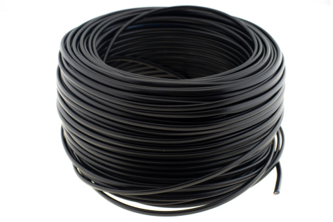Przewód płaski 1m Kabel 2x0,5 H03VVH2F OMYp 300V 2x0,5 czarny linka 1m