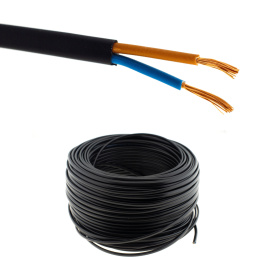 Przewód płaski Kabel 2x1,5 H03VVH2F OMYp 300V 2x1,5 czarny linka 1m